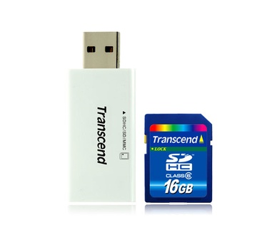 Transcend 16GB SDHC + Compact Card Reader S5