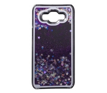 qMust Samsung Galaxy J5 Glitterstof hoesje - Purple