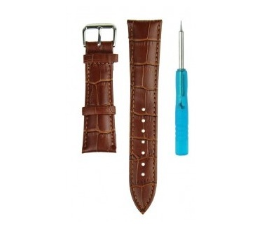 qMust Crocodile Skin Lederen armband voor Apple Watch (42mm) - Brown