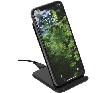Deltaco QI-1033 Qi Draadloze Snellader Stand 10W Zwart