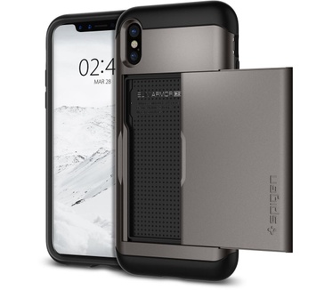 Spigen Apple iPhone X Hoesje Slim Armor CS Grijs