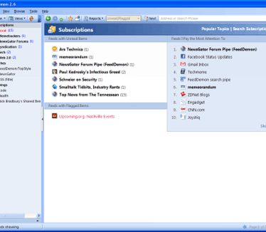 FeedDemon 2.6 screenshot (410 pix)