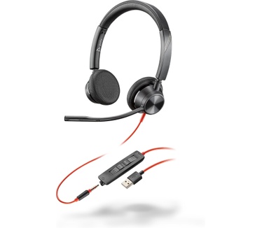 Poly Blackwire 3325, USB-A (Rood, Zwart)
