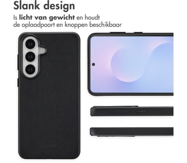 Accezz MagSafe Leather Backcover Samsung Galaxy S26 Plus - Onyx Black