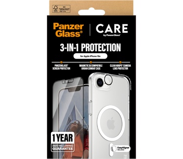 PanzerGlass CARE Flagship 3-in-1 Bundle iPhone SE (2025) (Apple - iPhone 16e)