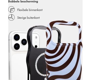 Selencia Vivid Wavy Backcover met MagSafe voor de Apple iPhone 17 Pro Max - Dream Swirl Chocolate