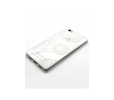 Huawei Ascend P8 Lite TPU Hoesje White Flowers