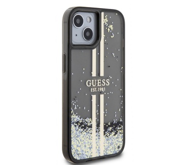 Guess Liquid Glitter Back Case - Apple iPhone 15 (6.1") - Zwart Zwart