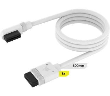 Corsair iCUE LINK Cable, 1x 600mm with Straight/Slim 90° connectors Wit