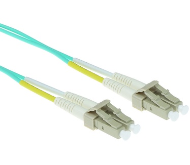 ACT 0,25 meter LSZH Multimode 50/125 OM3 glasvezel patchkabel duplex met LC connectoren Blauw