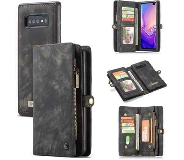 Caseme Samsung Galaxy S10 Luxe Leren Portemonnee Hoesje (grijs)