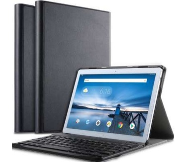 qMust Lenovo Tab P10 Slimline QWERTY Bluetooth Keyboard zwart