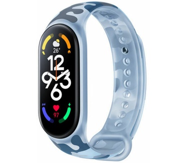 Xiaomi Smart Band 7 - Siliconen Horlogebandje - Camo Blauw