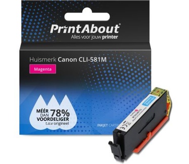 PrintAbout Huismerk Canon CLI-581M Inktcartridge Magenta