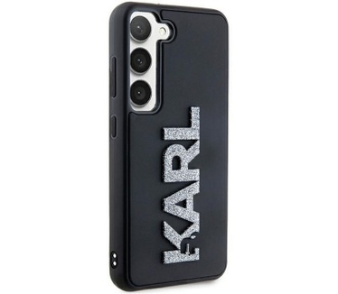 Karl Lagerfeld 3D Glitter Back Case - Samsung Galaxy S24 - Zwart Zwart