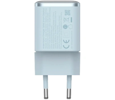 Anker Nano USB-C Snellader 45W met Display Lichtblauw