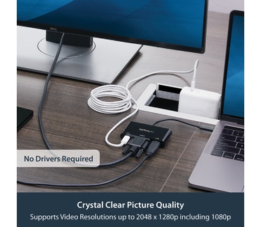 Startech.com USB-C naar VGA multifunctionele adapter met Power Delivery en USB-A poort