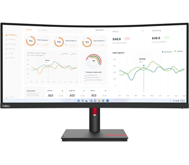 Lenovo ThinkVision T34w-30 (zonder webcam) Zwart