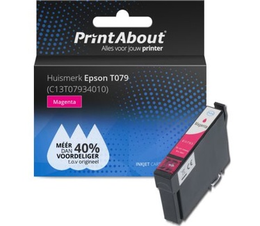 PrintAbout Huismerk Epson T0793 (C13T07934010) Inktcartridge Magenta