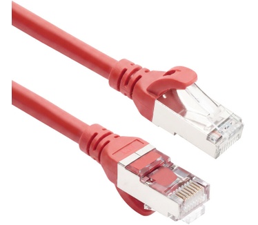 ACT Rood 1 meter TPE S/FTP CAT6A ultra-flex patchkabel snagless met RJ45 connectoren