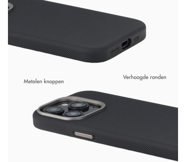Accezz Mesh Backcover met MagSafe voor de Apple iPhone 15 Pro - Zwart