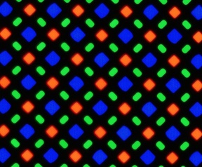 Subpixelindeling van het Xiaomi HyperRGB-display (links) naast een traditionele layout