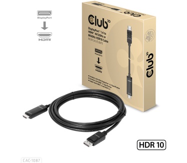 Club 3D DisplayPort 1.4 to HDMI 4K120Hz or 8K60Hz HDR10 Cable M/M 3m/9.84ft Zwart