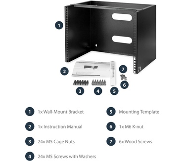 Startech.com Wand monteerbaar rack voor 12"/30 cm apparatuur wandkast massief staal 8U