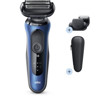 Braun Series 6 60-B1500s Elektrisch Scheerapparaat Met Baardtrimmer, Blauw