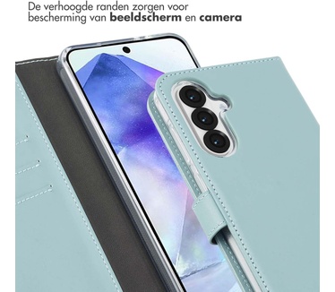 Selencia Echt Lederen Bookcase Samsung Galaxy A36 - Air Blue