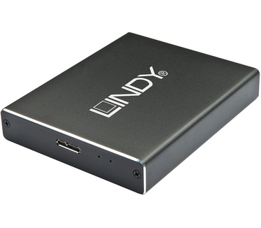 Lindy USB 3.1 Dual M.2 SSD RAID Enclosure Zwart