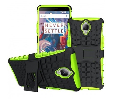 qMust Oneplus 3 Rugged Hybrid Case - Dual Protection - Green