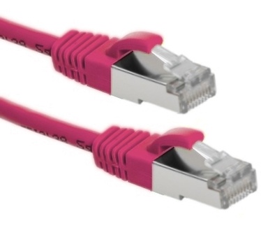 Eeconn Cat.6A S/FTP Patchkabel, AWG26, LSZH, Roze, 2.5m