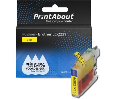 PrintAbout Huismerk Brother LC-223Y Inktcartridge Geel