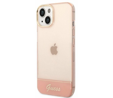 Guess Translucent Back Case - Apple iPhone 14 (6.1") - Roze Roze