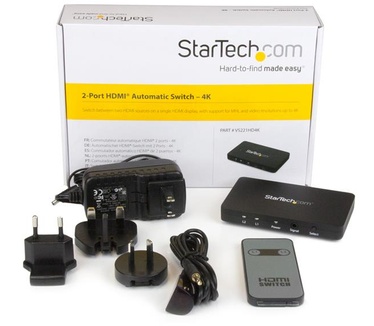 Startech.com 2-poorts HDMI automatische videoswitch met aluminium behuizing en MHL ondersteuning   4K 30 Hz