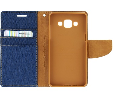 Mercury Canvas Diary Wallet Case Samsung Galaxy A5 (2016) - Blauw Blauw