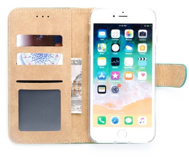 Schubben design Lederen Bookcase hoesje voor de Apple iPhone 8 Plus - Smaragdgroen (Apple iPhone 8 Plus) Groen