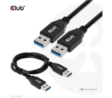 Club 3D USB Type-A Gen2(10G) cable, 3A M/M 0.5m / 1.64 ft