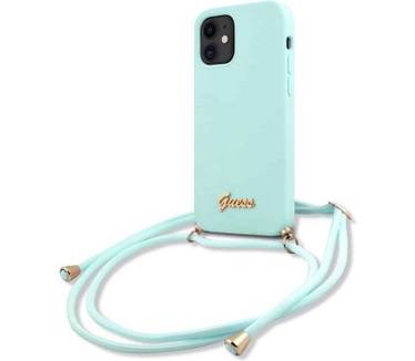 Guess Silicone Back Case - Apple iPhone 12 Mini (5.4") - Blauw Blauw