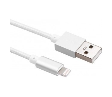 Yellowknife Woven Lightning kabel - MFI Apple certificaat - 100cm - Silver