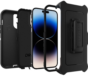 Otterbox OtterBox Defender Case voor iPhone 14 Pro, Schokbestendig, Valbestendig, Ultra-robuust, Beschermhoes, 4x Getest volgens Militaire Standaard, Zwart, Geen retailverpakking