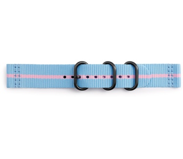 Samsung Gear Sport Premium Nato Armband Blauw/Roze