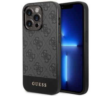 Guess 4G Stripe Back Case - Apple iPhone 14 Pro (6.1") - Grijs Grijs