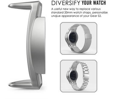 qMust Adapter voor Samsung Gear S2 armband - Silver