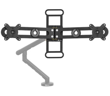 BakkerElkhuizen BE Universal Crossbar, Twee schermen met slechts één monitorarm.