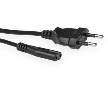 ACT Netsnoer Euro male - C7 female zwart 0,25 m Zwart