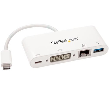 Startech.com USB-C multiport adapter voor laptops Power Delivery DVI GbE USB 3.0