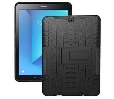 qMust Samsung galaxy Tab S3 9.7 Rugged Hybrid Case - Dual Protection - Zwart