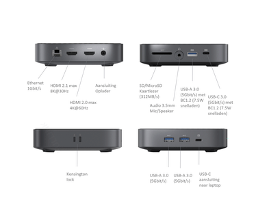 M-Teck USB-C Dual HDMI Docking Station